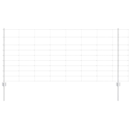 Zaun mit Pfosten Silber 1 x 25 m Stahl