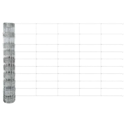 Zaun mit Pfosten Silber 1 x 25 m Stahl
