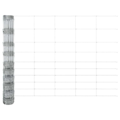 Zaun mit Pfosten Silber 1.2 x 25 m Stahl