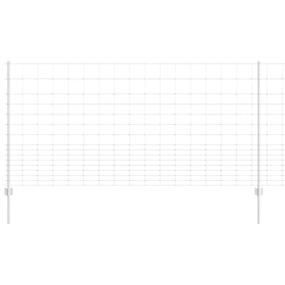 Zaun mit Pfosten Silber 1.2 x 25 m Stahl