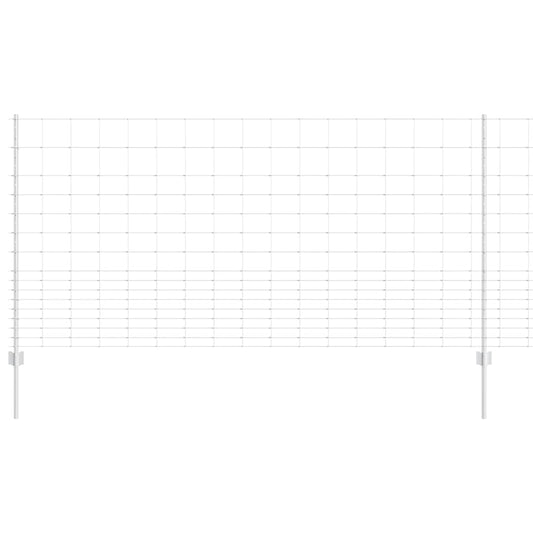 Zaun mit Pfosten Silber 1.2 x 25 m Stahl