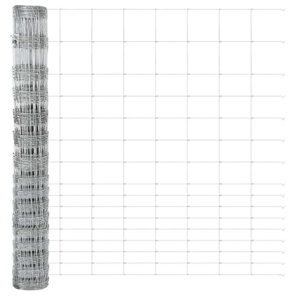 Zaun mit Pfosten Silber 1.2 x 25 m Stahl