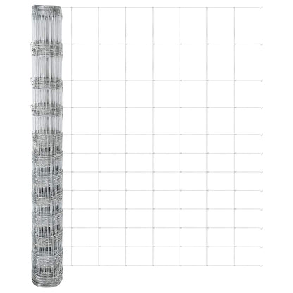 Zaun mit Pfosten Silber 1.4 x 25 m Stahl