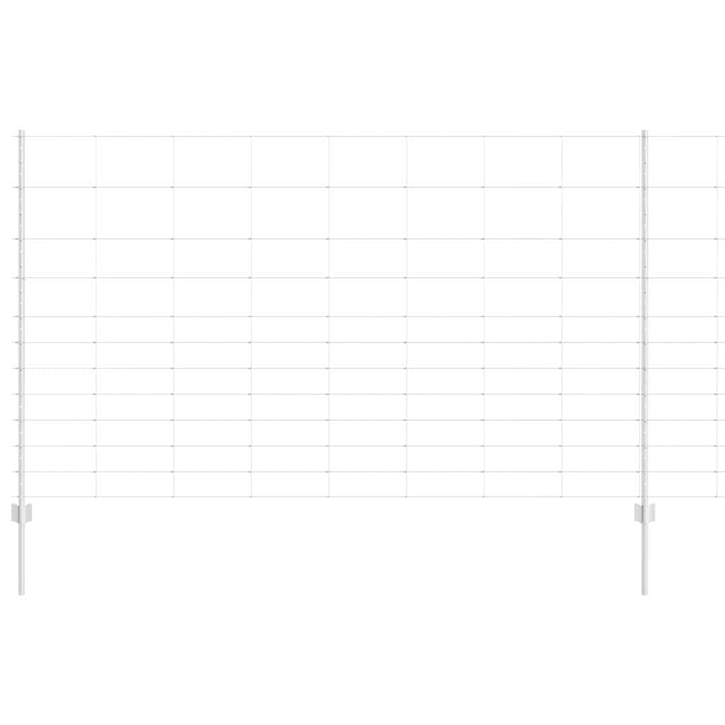 Zaun mit Pfosten Silber 1.4 x 25 m Stahl