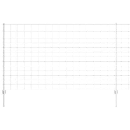Zaun mit Pfosten Silber 1.4 x 25 m Stahl