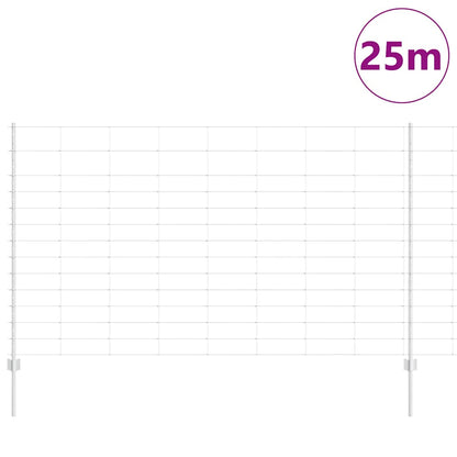 Zaun mit Pfosten Silber 1.4 x 25 m Stahl
