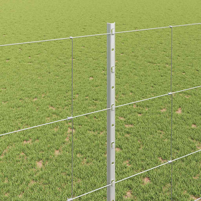 Zaun mit Pfosten Silber 1,5 x 25 m Stahl