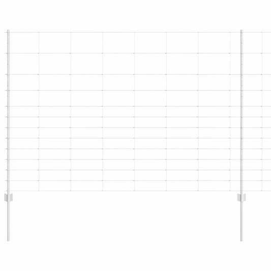 Zaun mit Pfosten Silber 1.5 x 25 m Stahl