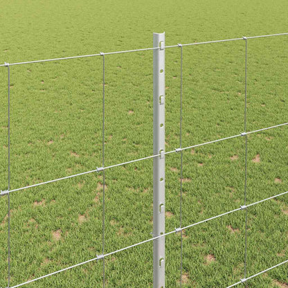 Zaun mit Pfosten Silber 1,5 x 25 m Stahl
