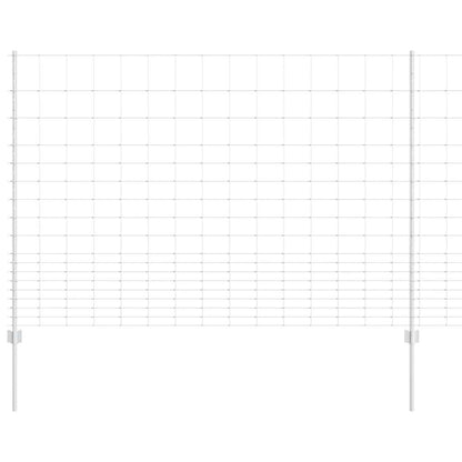 Zaun mit Pfosten Silber 1.5 x 25 m Stahl