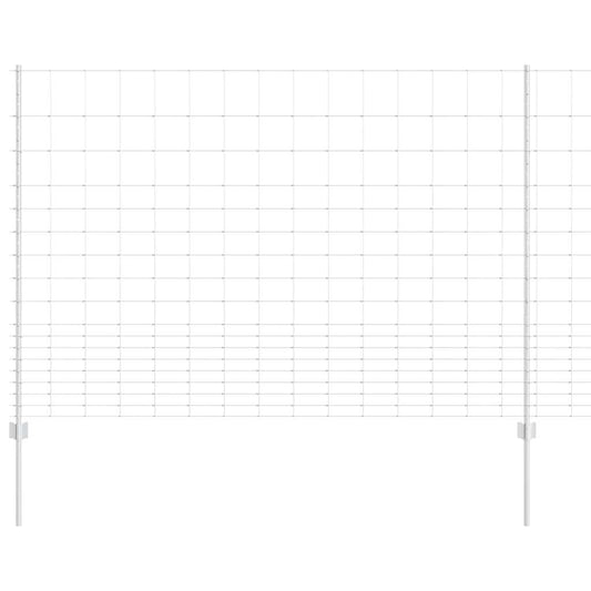 Zaun mit Pfosten Silber 1.5 x 25 m Stahl