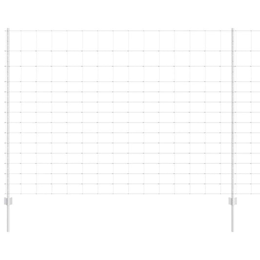 Zaun mit Pfosten Silber 1.6 x 25 m Stahl
