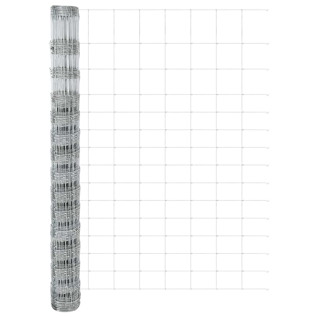 Zaun mit Pfosten Silber 1.6 x 25 m Stahl