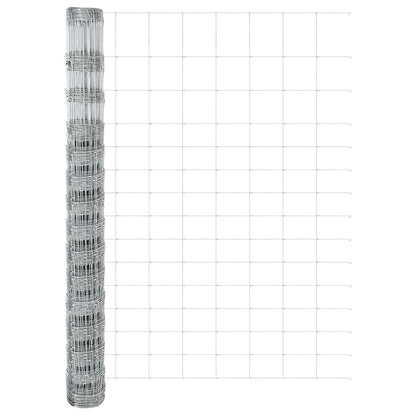 Zaun mit Pfosten Silber 1.6 x 25 m Stahl