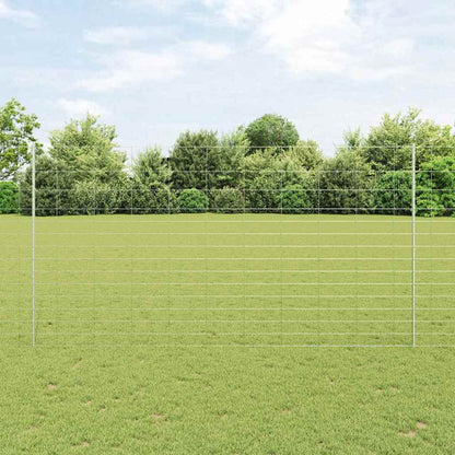 Zaun mit Pfosten Silber 1.6 x 25 m Stahl