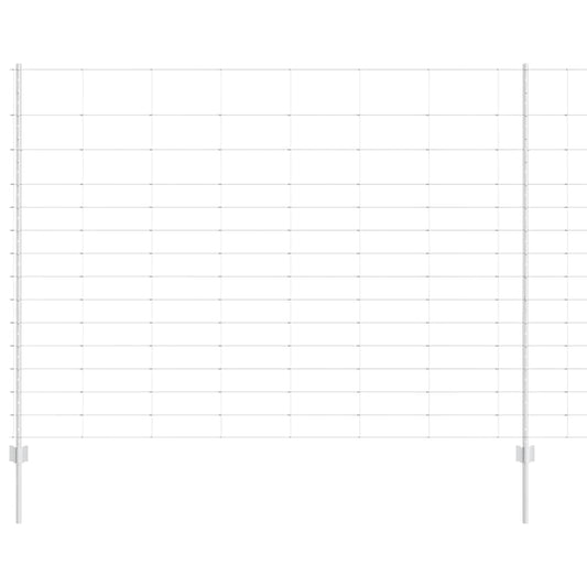 Zaun mit Pfosten Silber 1.6 x 25 m Stahl