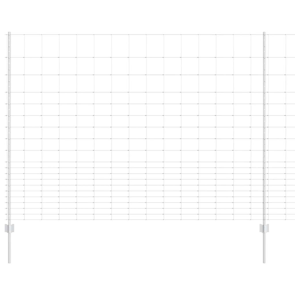 Zaun mit Pfosten Silber 1.6 x 25 m Stahl