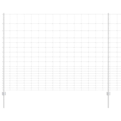 Zaun mit Pfosten Silber 1.6 x 25 m Stahl