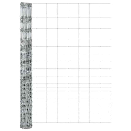 Zaun mit Pfosten Silber 1.6 x 25 m Stahl
