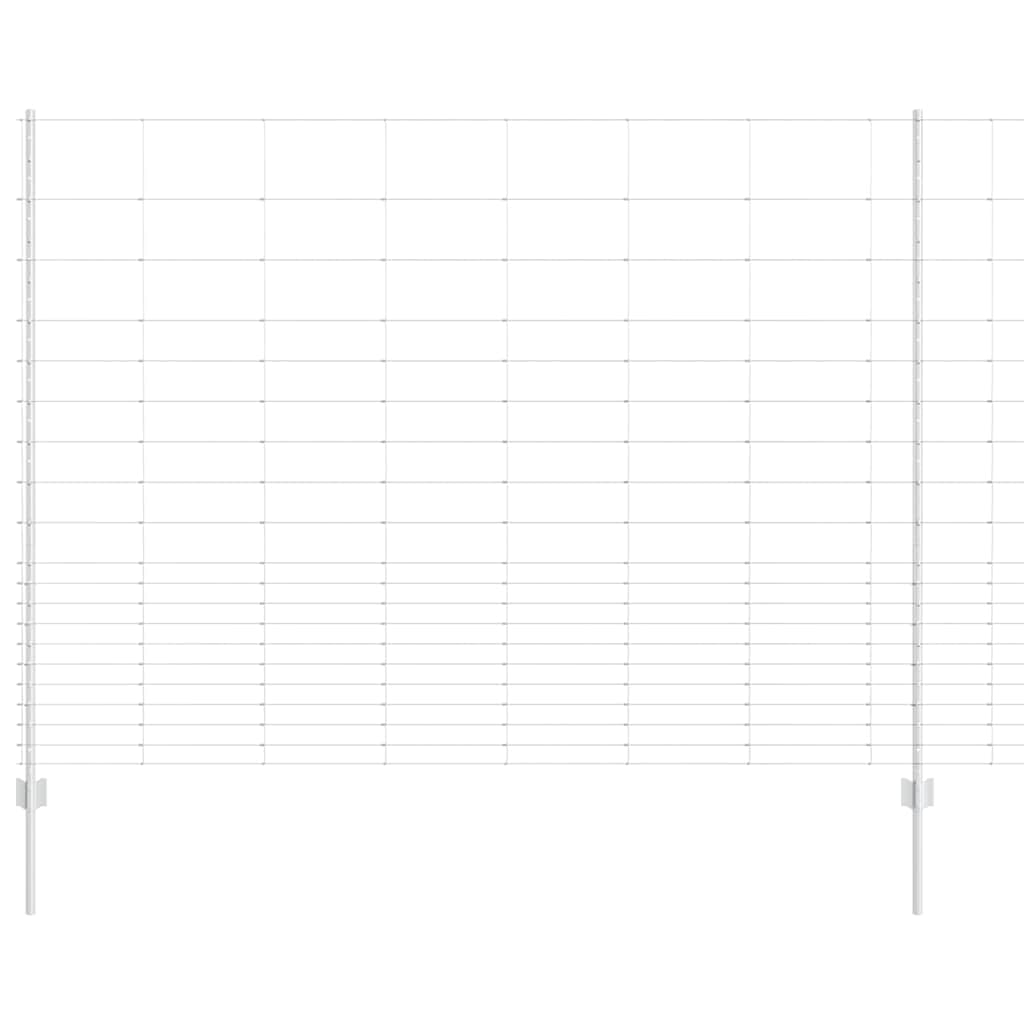 Zaun mit Pfosten Silber 1.6 x 25 m Stahl