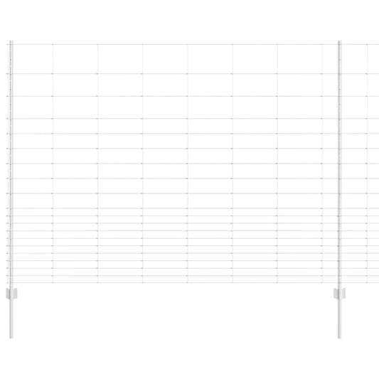 Zaun mit Pfosten Silber 1.6 x 25 m Stahl