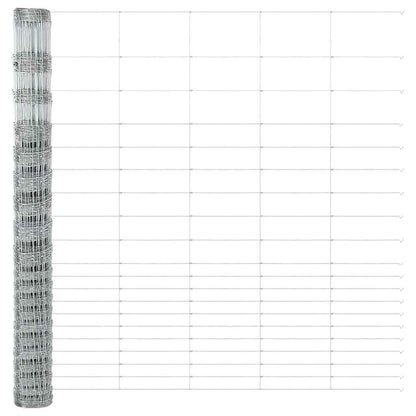 Zaun mit Pfosten Silber 1.6 x 25 m Stahl