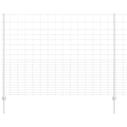 Zaun mit Pfosten Silber 1.6 x 25 m Stahl