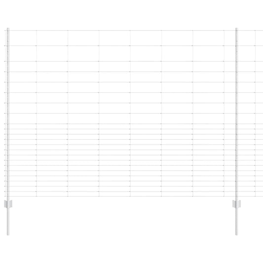 Zaun mit Pfosten Silber 1.6 x 25 m Stahl