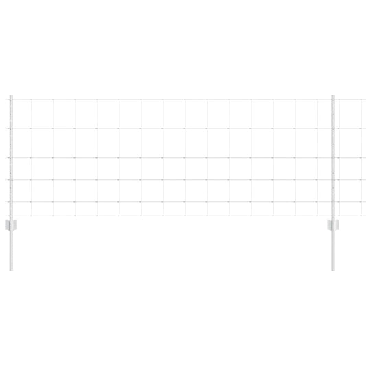 Zaun mit Pfosten Silber 0,8 x 50 m Stahl