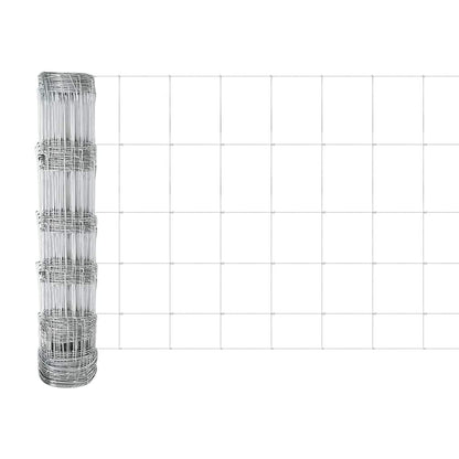 Zaun mit Pfosten Silber 0,8 x 50 m Stahl