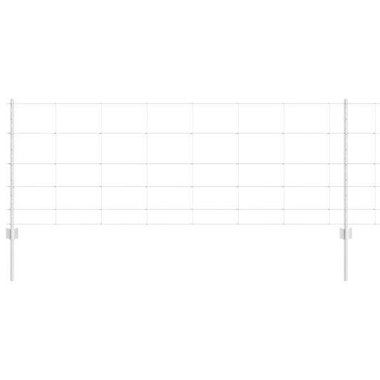 Zaun mit Pfosten Silber 0,8 x 50 m Stahl