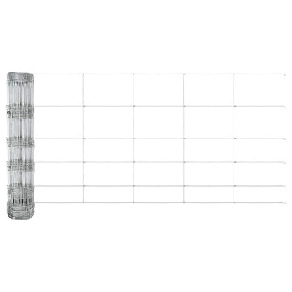Zaun mit Pfosten Silber 0,8 x 50 m Stahl