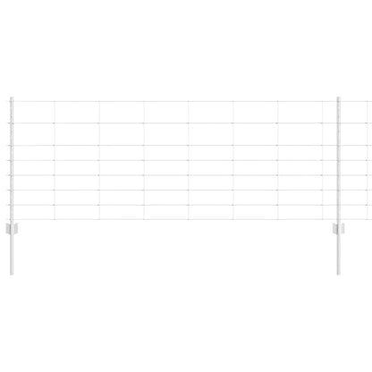 Zaun mit Pfosten Silber 0,8 x 50 m Stahl