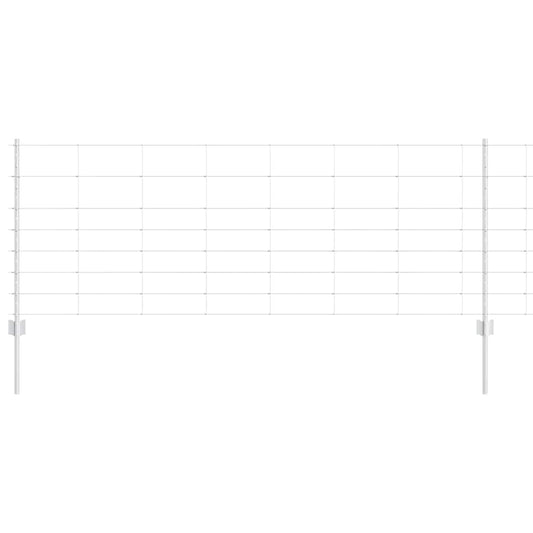 Zaun mit Pfosten Silber 0,8 x 50 m Stahl