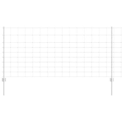 Zaun mit Pfosten Silber 1 x 50 m Stahl