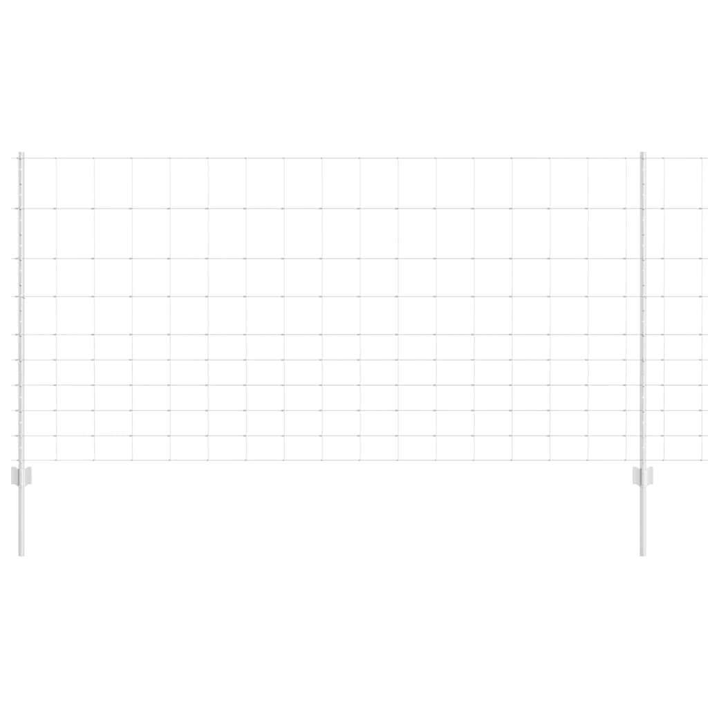Zaun mit Pfosten Silber 1.2 x 50 m Stahl