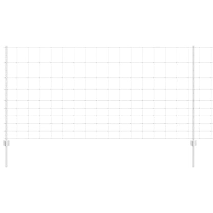 Zaun mit Pfosten Silber 1.2 x 50 m Stahl