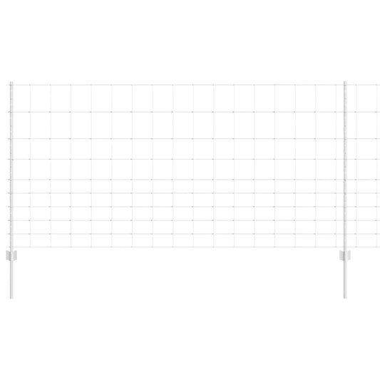 Zaun mit Pfosten Silber 1.2 x 50 m Stahl