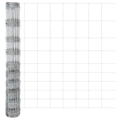 Zaun mit Pfosten Silber 1.2 x 50 m Stahl