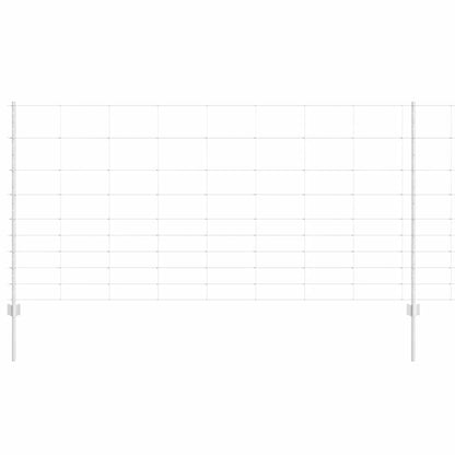 Zaun mit Pfosten Silber 1.2 x 50 m Stahl