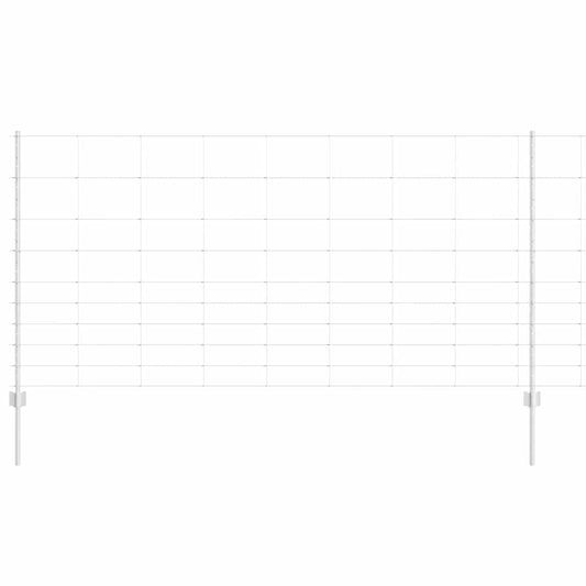 Zaun mit Pfosten Silber 1.2 x 50 m Stahl