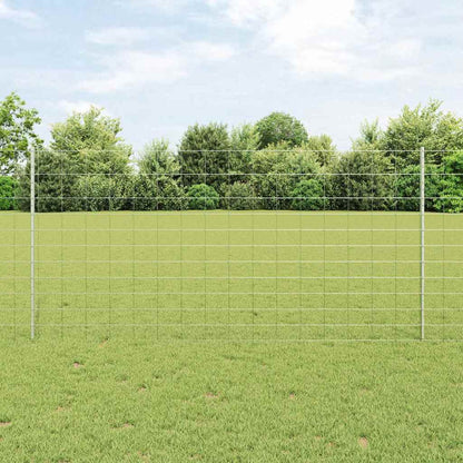 Zaun mit Pfosten Silber 1.2 x 50 m Stahl