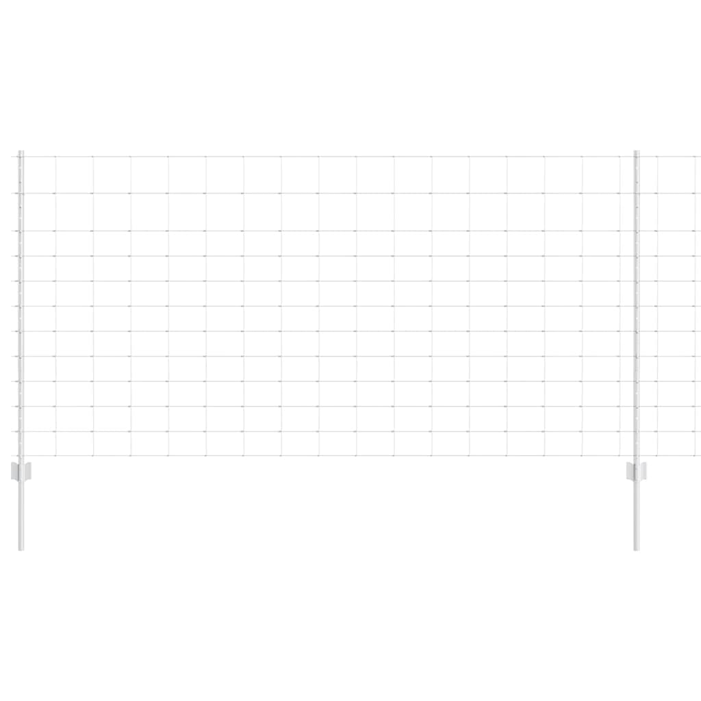 Zaun mit Pfosten Silber 1.2 x 50 m Stahl