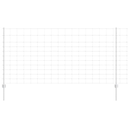 Zaun mit Pfosten Silber 1.2 x 50 m Stahl