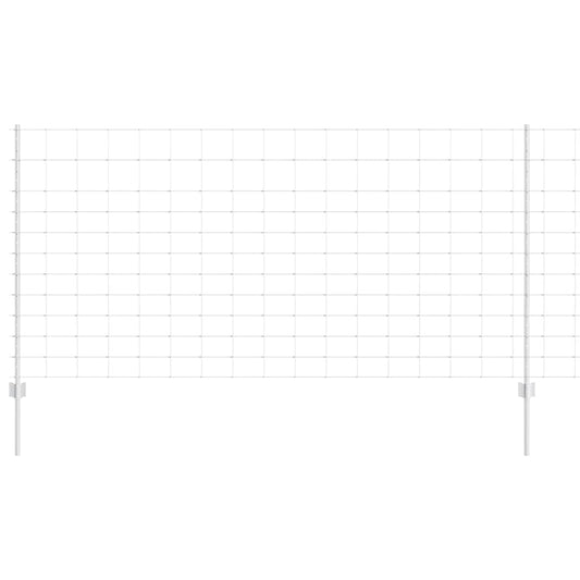 Zaun mit Pfosten Silber 1.2 x 50 m Stahl