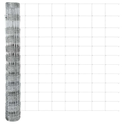 Zaun mit Pfosten Silber 1.2 x 50 m Stahl
