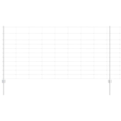 Zaun mit Pfosten Silber 1.2 x 50 m Stahl