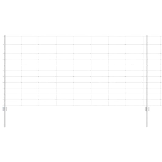 Zaun mit Pfosten Silber 1.2 x 50 m Stahl