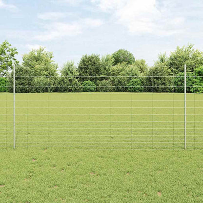 Zaun mit Pfosten Silber 1.2 x 50 m Stahl