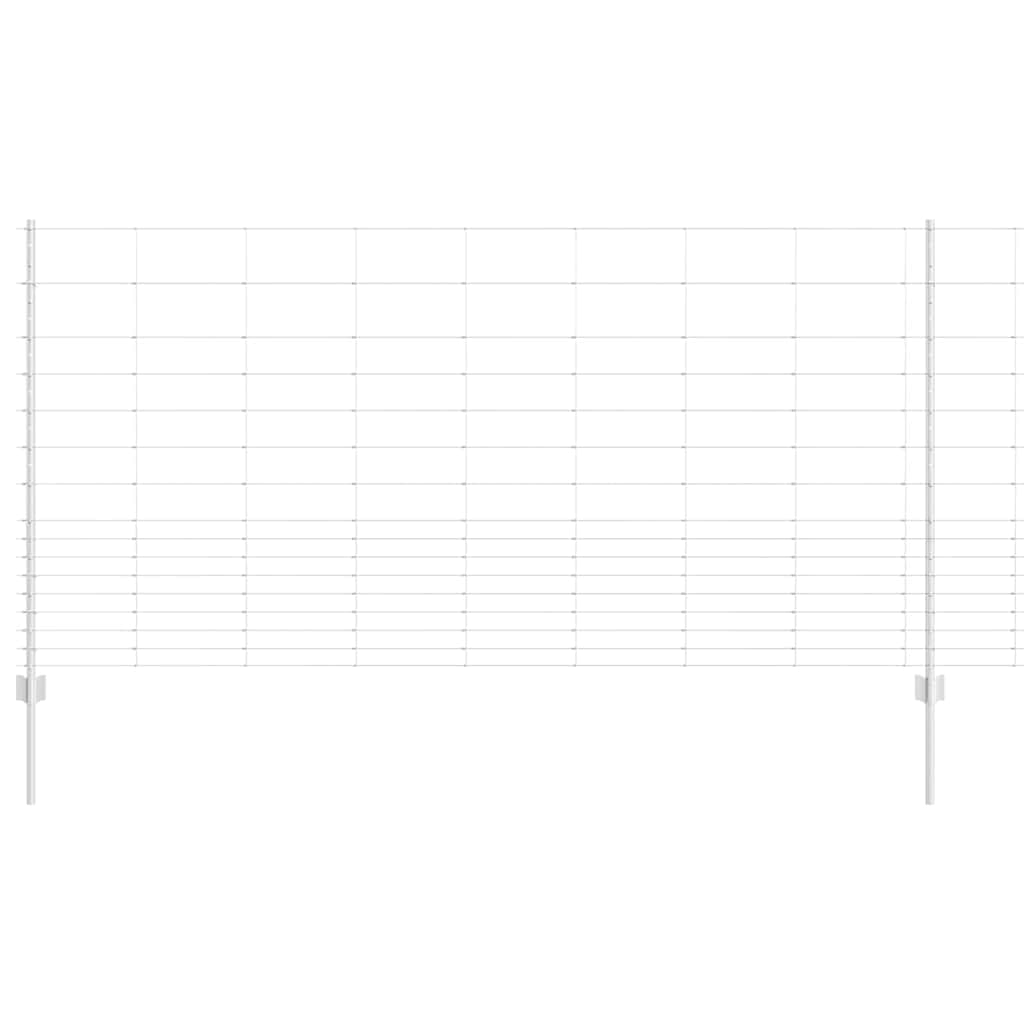 Zaun mit Pfosten Silber 1.2 x 50 m Stahl